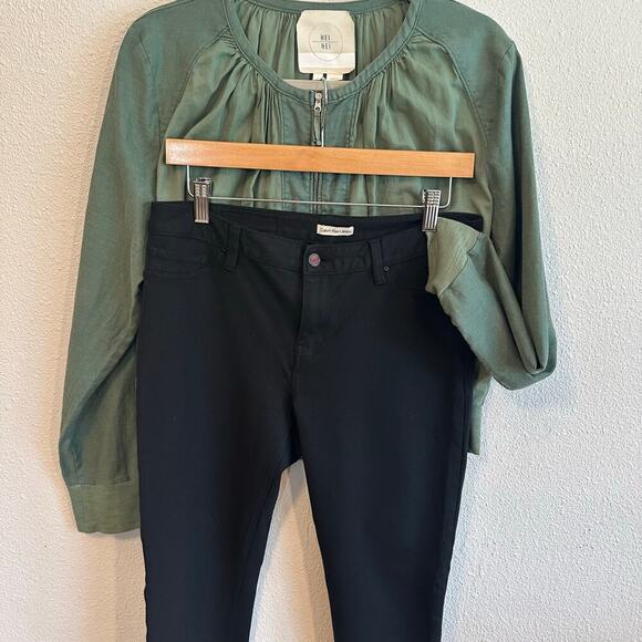 Calvin Klein Tailored Straight Leg Black Stretchy, Jeans, Size 10 - Picture 6 of 10